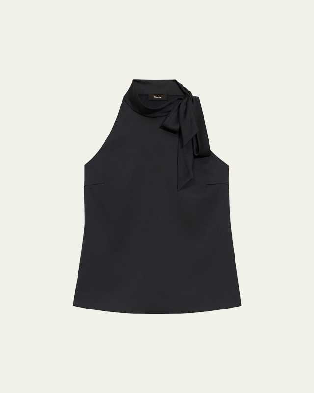 Satin Tie Halter Blous